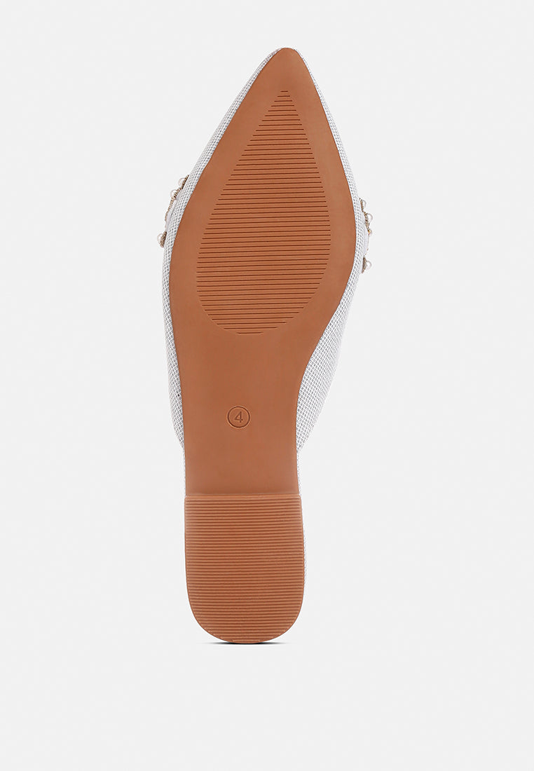 embellished delicate pearl mules #color_silver