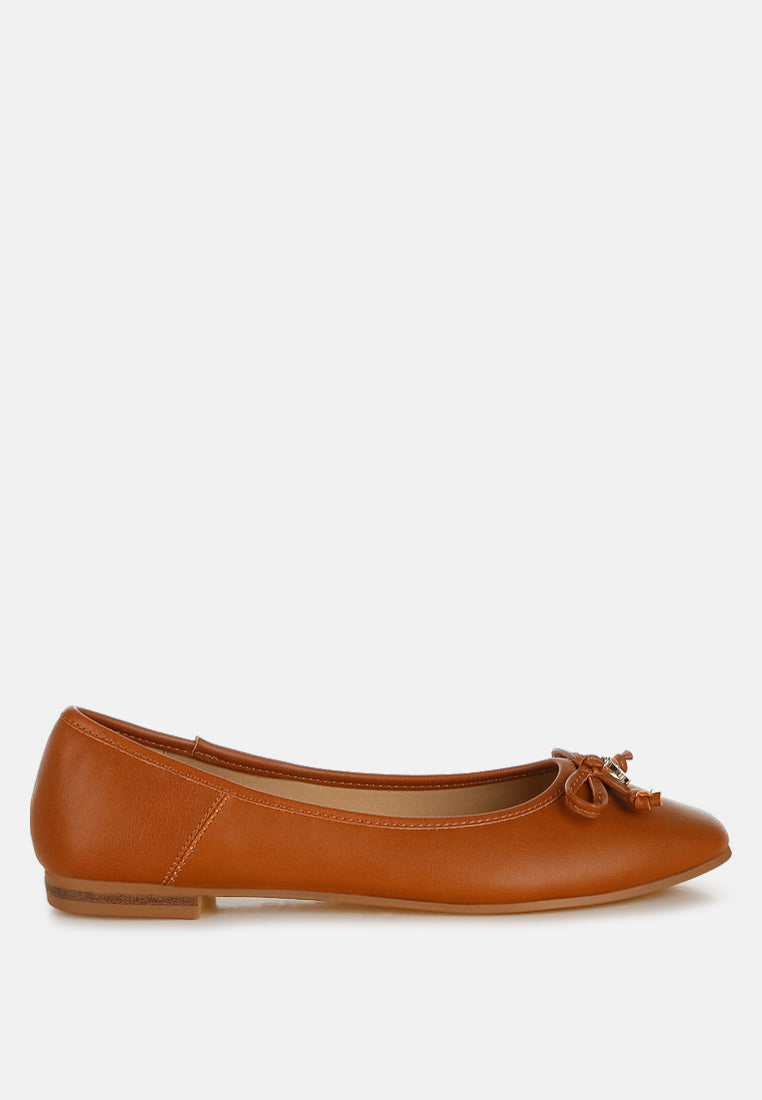 enchanted faux leather casual ballerinas#color_tan