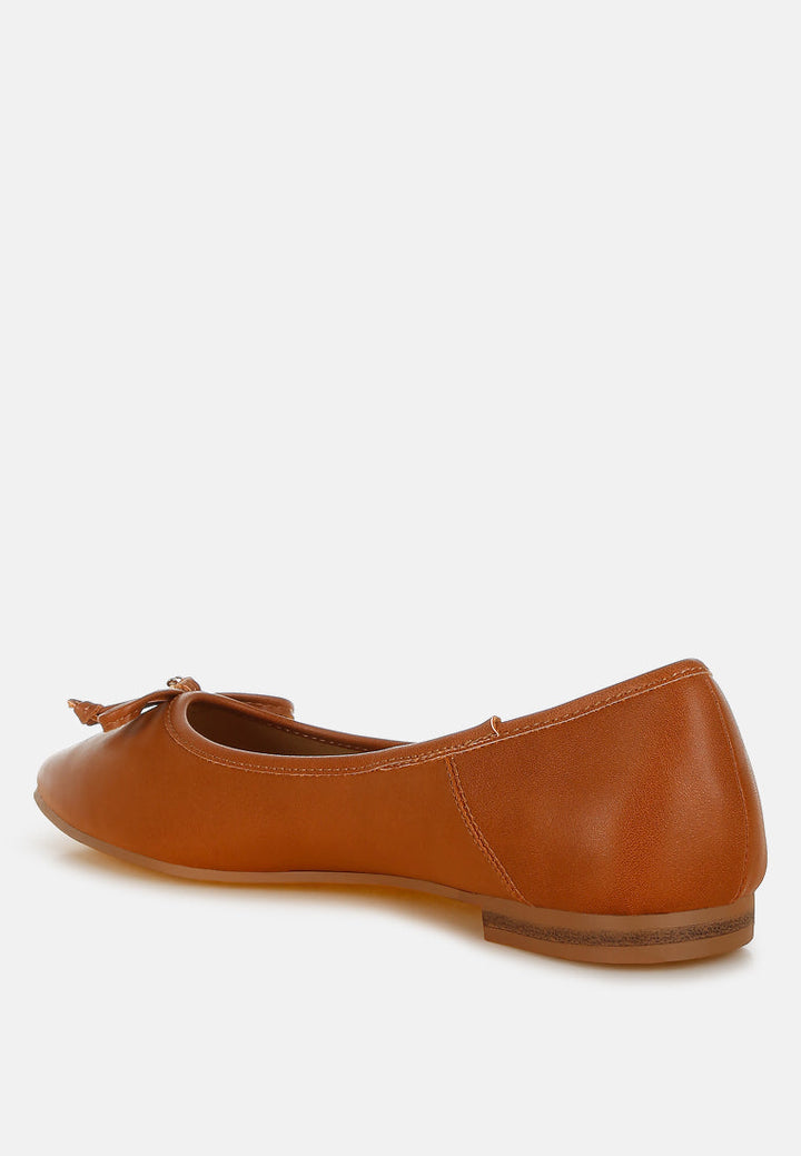 faux leather casual ballerinas by rag#color_tan