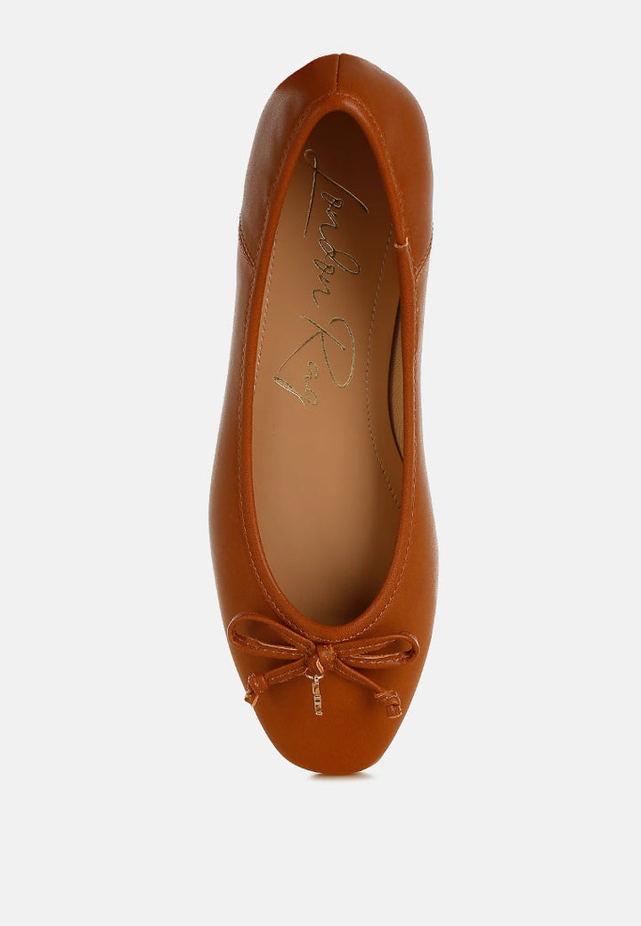 faux leather casual ballerinas by rag#color_tan