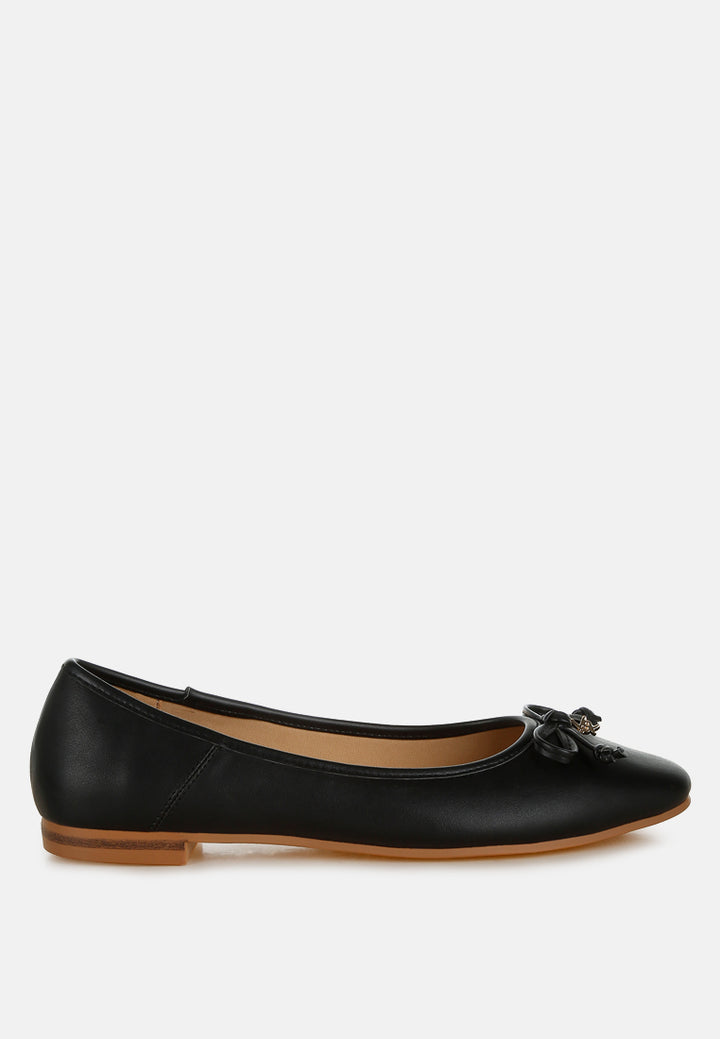 faux leather casual ballerinas by ruw#color_black