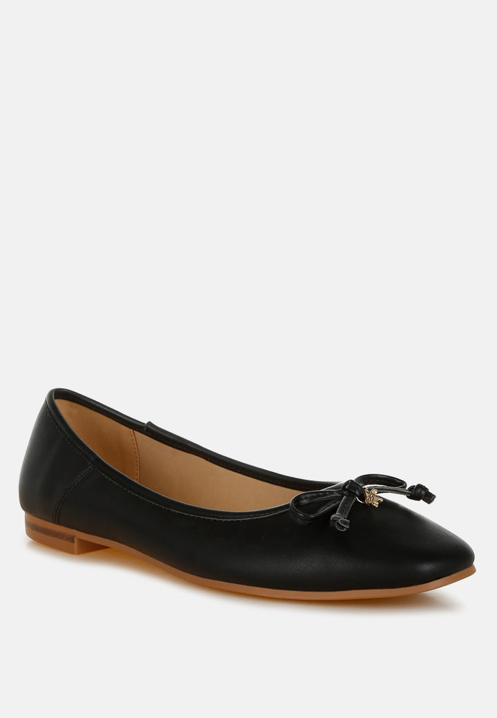 faux leather casual ballerinas by ruw#color_black