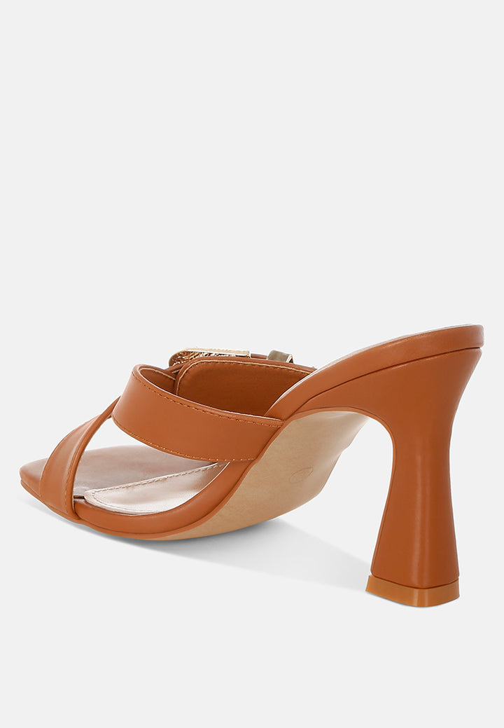 engraved metallic buckle sandals by ruw#color_tan