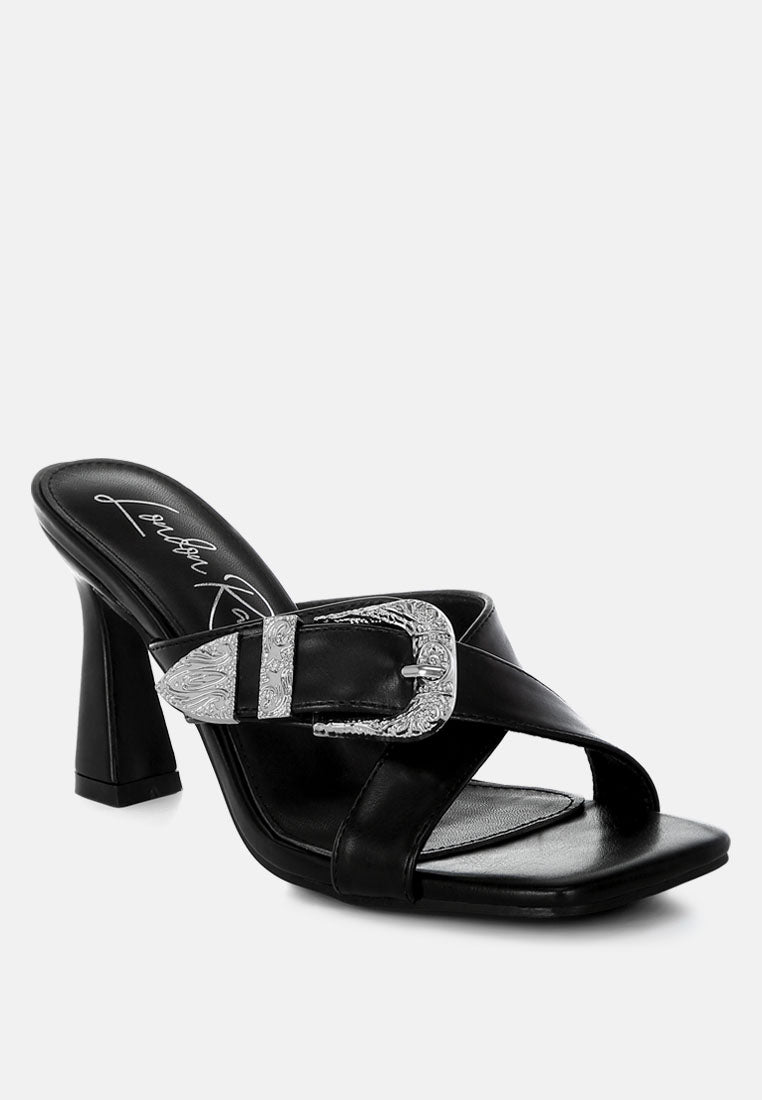 engraved metallic buckle sandals by ruw#color_black