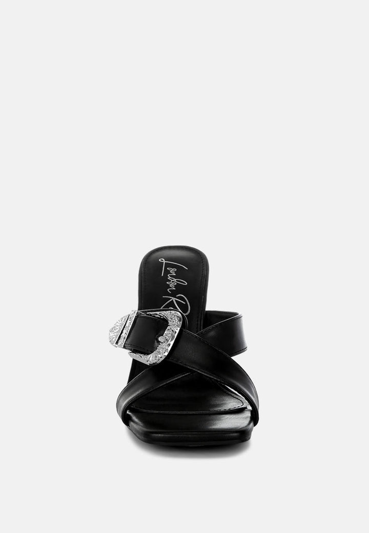 engraved metallic buckle sandals by ruw#color_black