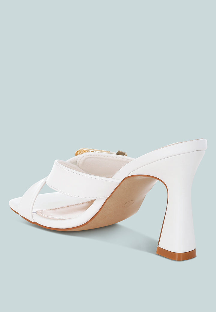 engraved metallic buckle sandals by ruw#color_white