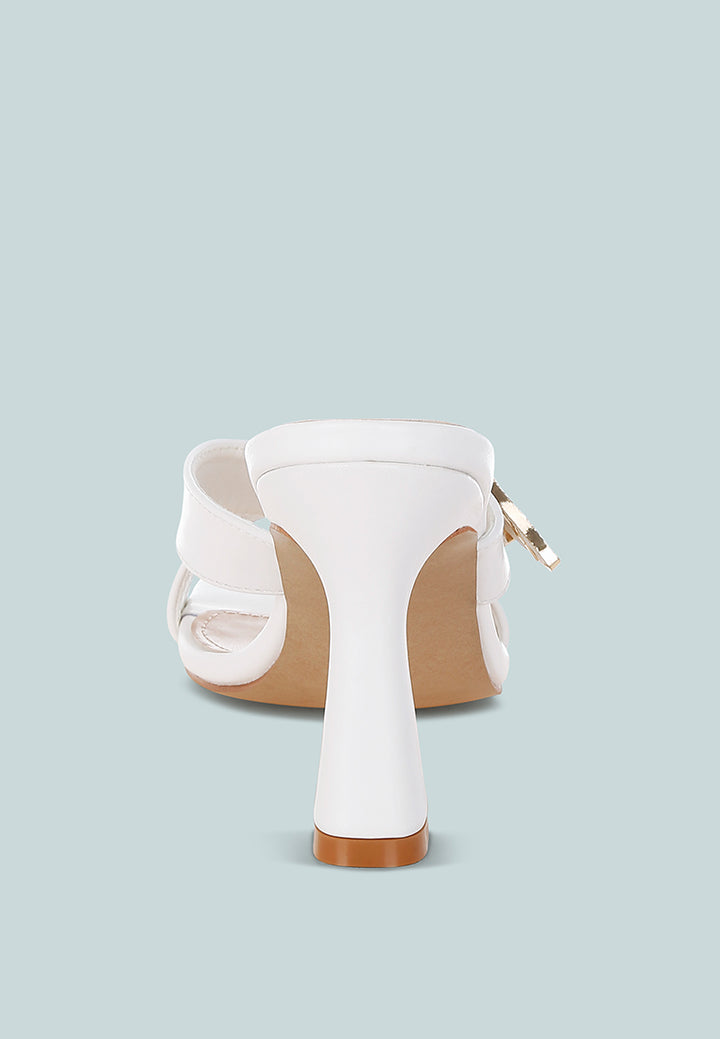 engraved metallic buckle sandals by ruw#color_white