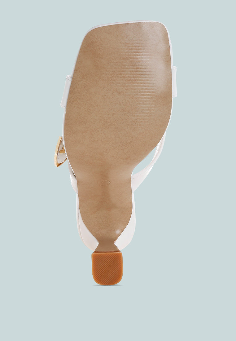 engraved metallic buckle sandals by ruw#color_white