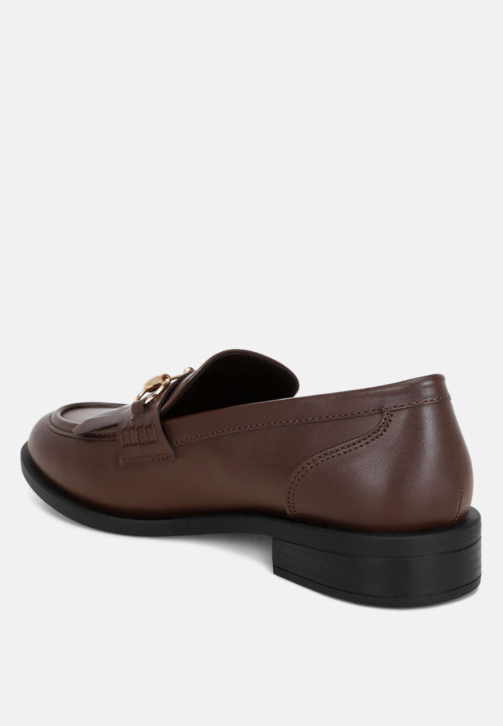 enola low block heel loafers by mode#color_brown