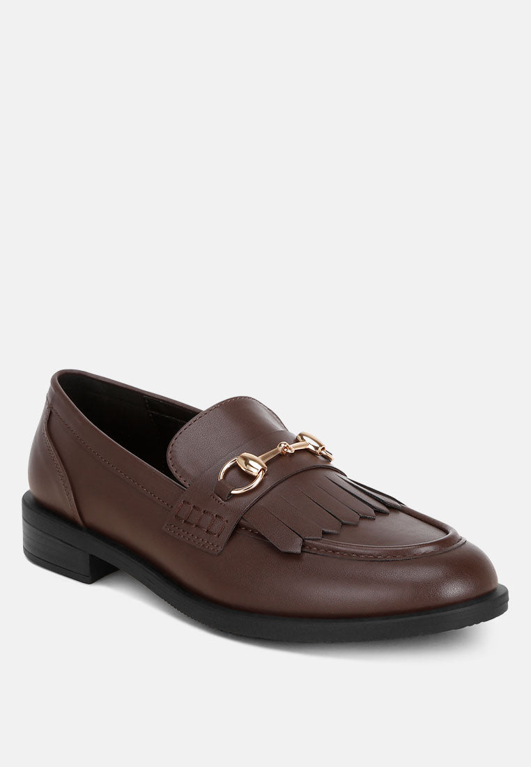 enola low block heel loafers by mode#color_brown
