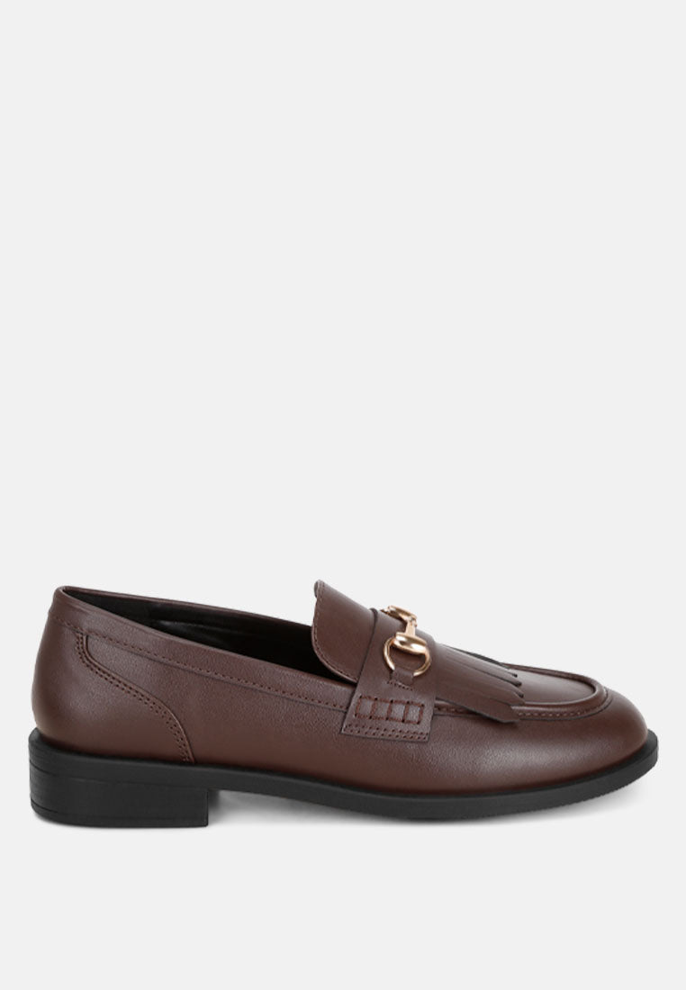enola low block heel loafers by mode#color_brown