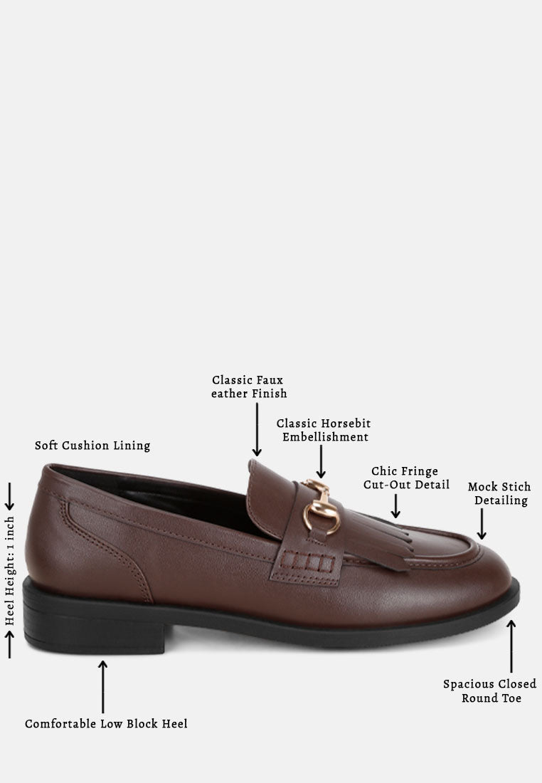 enola low block heel loafers by mode#color_brown