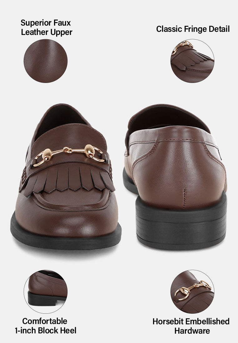 enola low block heel loafers by mode#color_brown