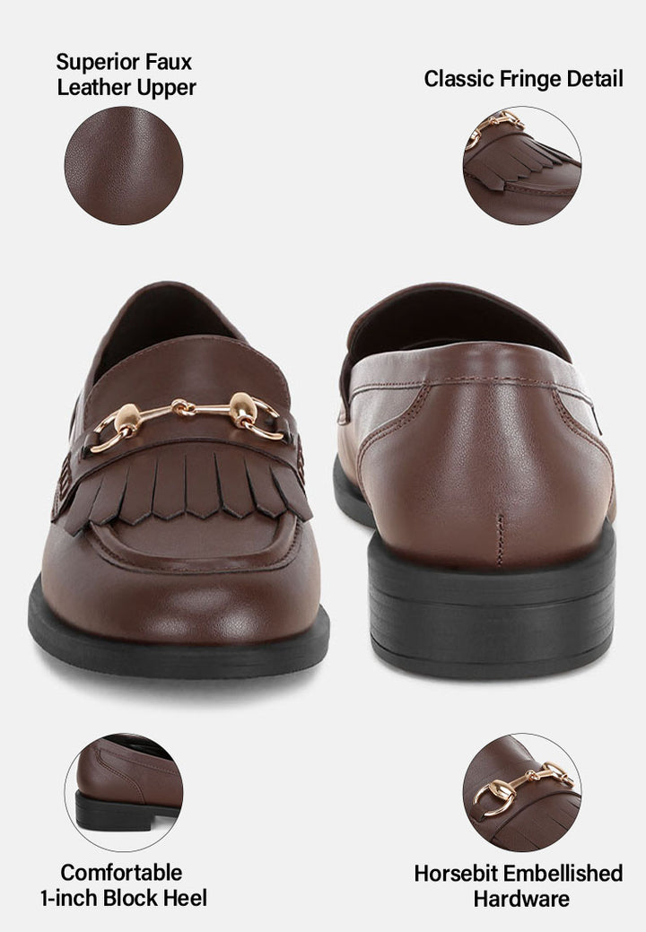 enola low block heel loafers by mode#color_brown