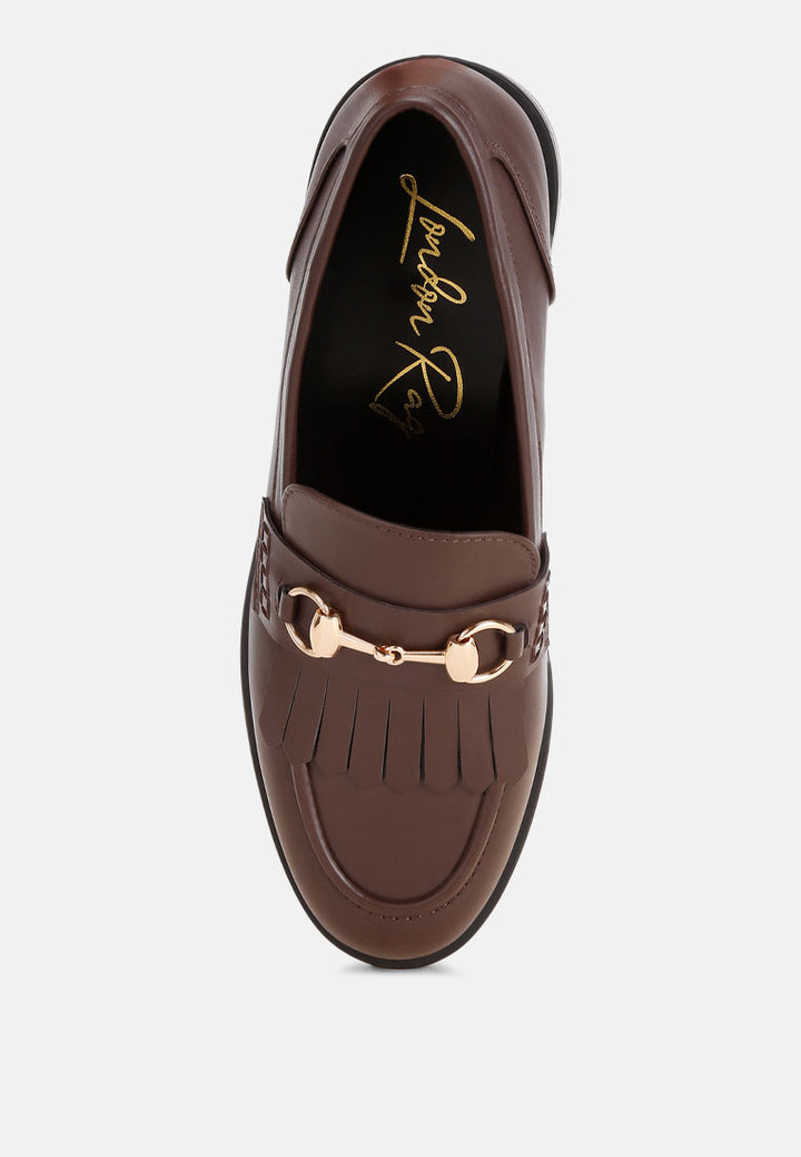 enola low block heel loafers by mode#color_brown