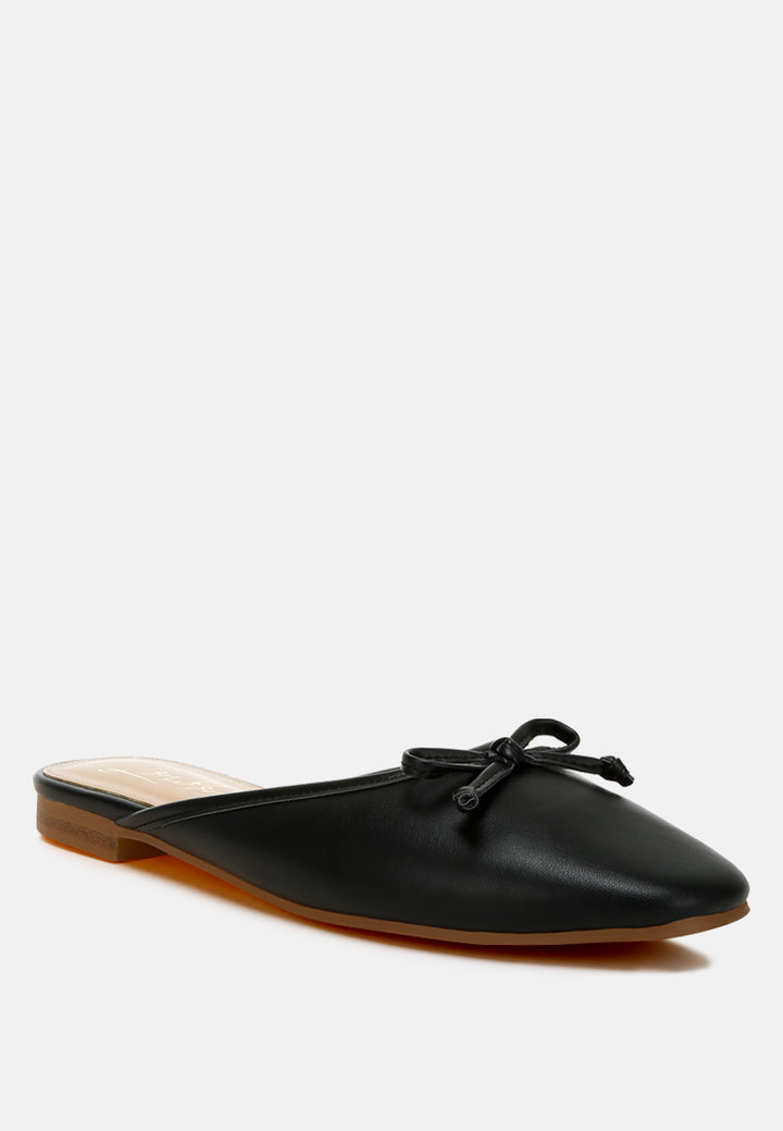 eras bow slip-on flat mules#color_black