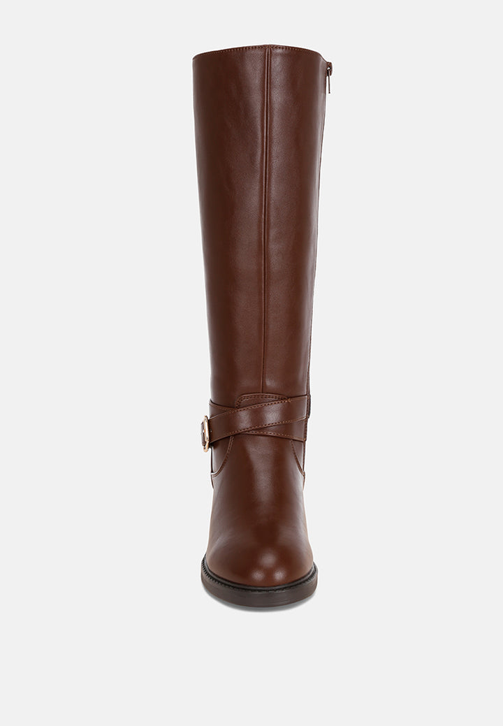 Botas largas clásicas eufemia anchas#color_marrón-liso