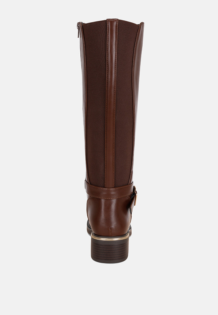 Botas largas clásicas eufemia anchas#color_marrón-liso