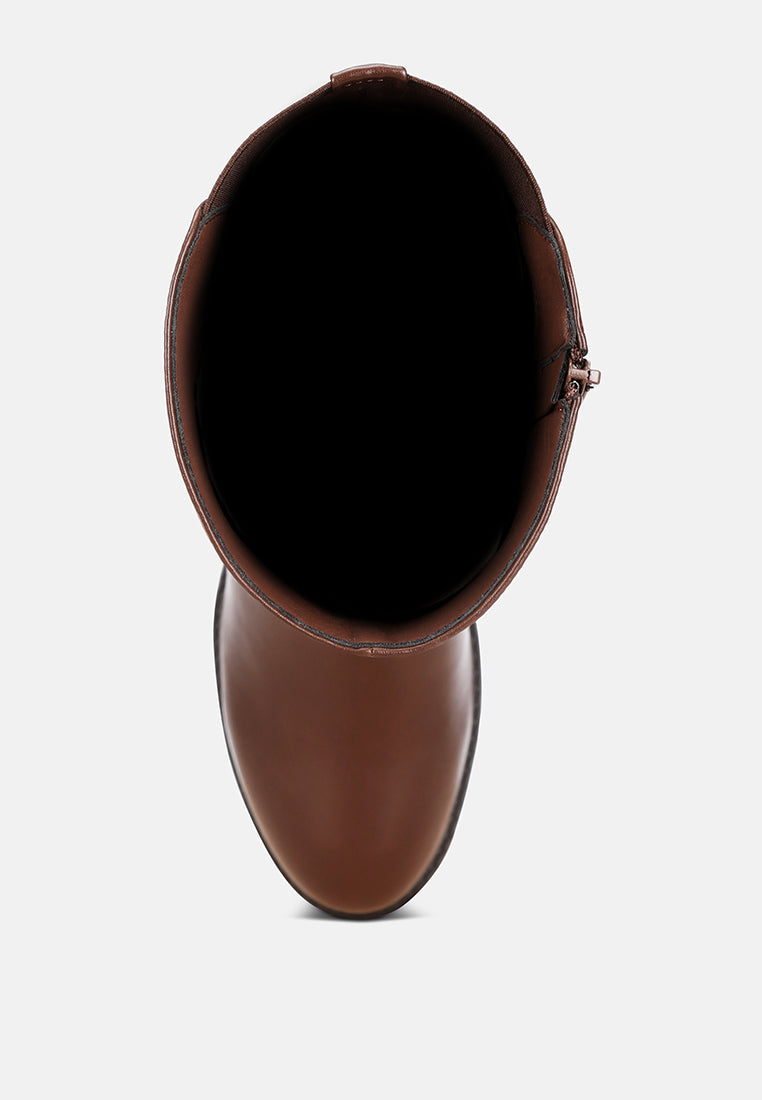 Botas largas clásicas eufemia anchas#color_marrón-liso