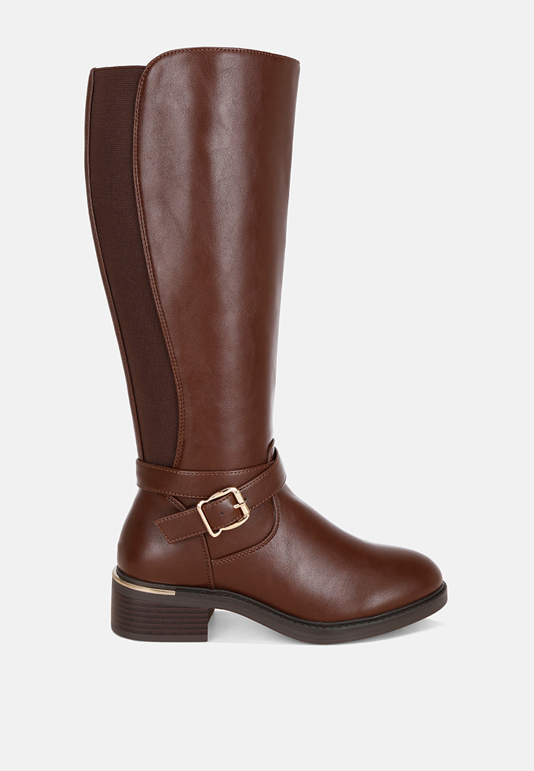 Botas largas clásicas eufemia anchas#color_marrón-liso