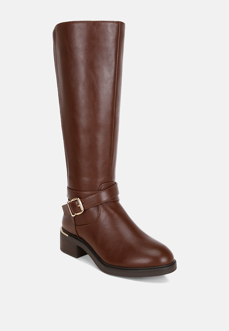 Botas largas clásicas eufemia anchas#color_marrón-liso