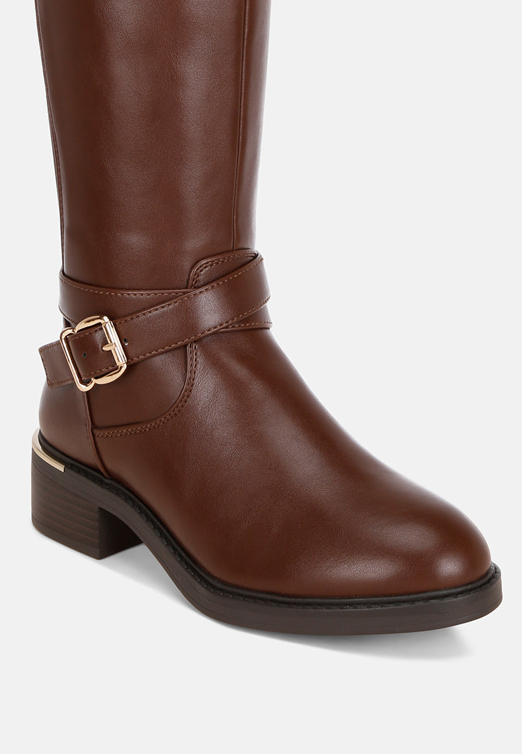 Botas largas clásicas eufemia anchas#color_marrón-liso