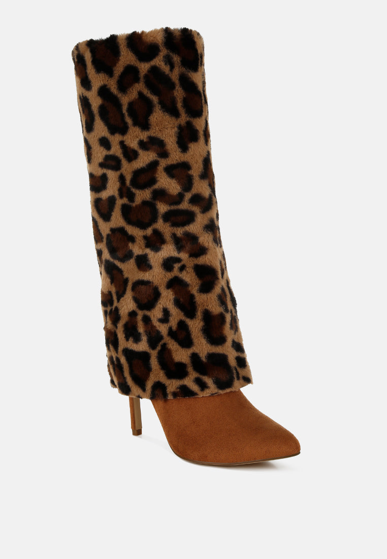 everglade fold-over calf-high boots#color_leopard