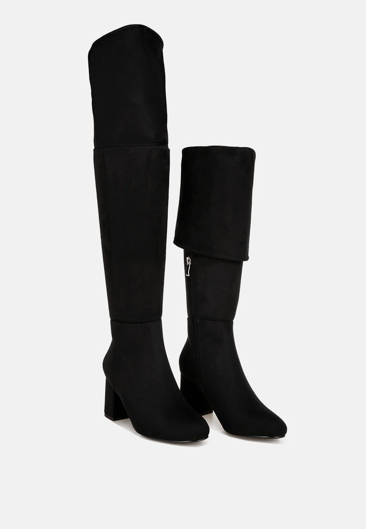 Celina Foldover Long Boots#color_black-suede