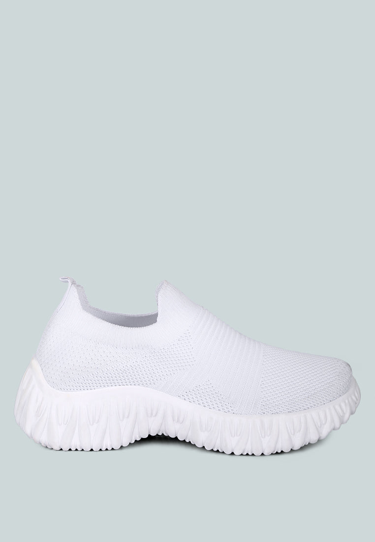 fair play knitted chunky running sneakers#color_white