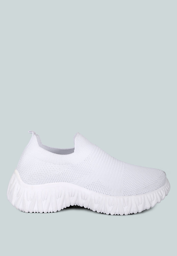 fair play knitted chunky running sneakers#color_white