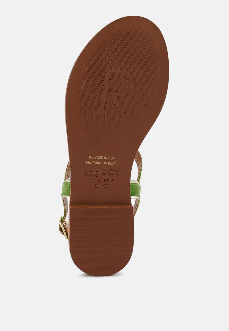 feodora flat slip on sandals#color_green