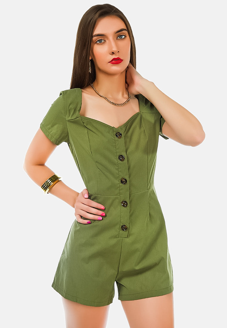 fair play button-up romper by ruw#color_green