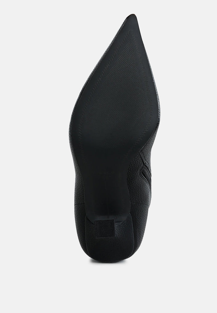 botines farnak de piel sintética con punta en punta#color_negro