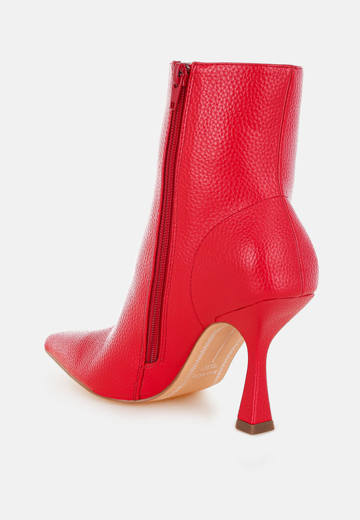 botas farnak de piel sintética con tacón carrete#color_rojo