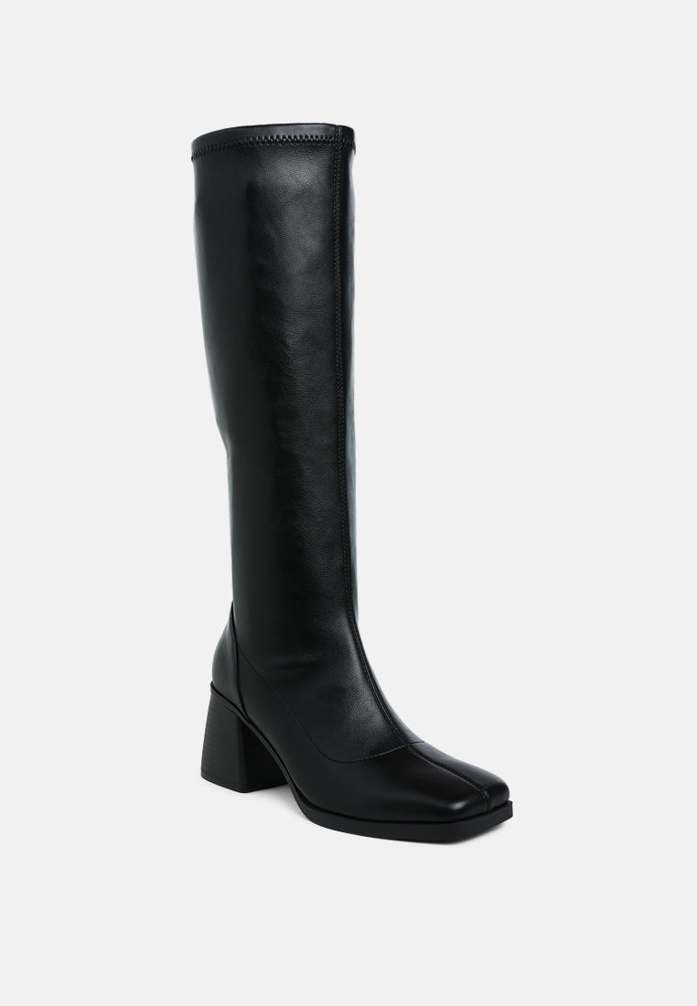 faux leather block heel boots by mode#color_black