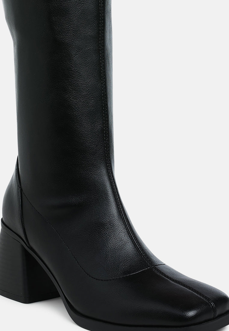 faux leather block heel boots by rag#color_black