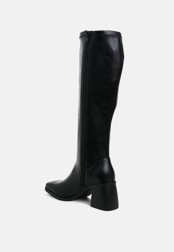 faux leather block heel boots by rag#color_black