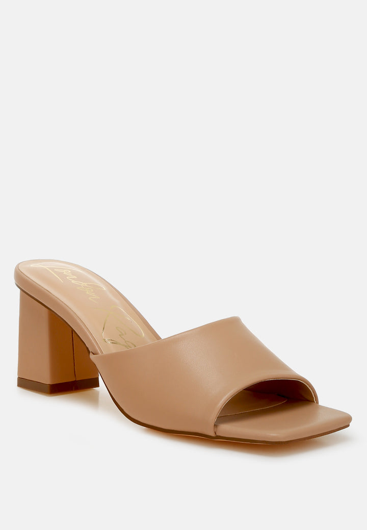 faux leather block heel sandals #color_camel