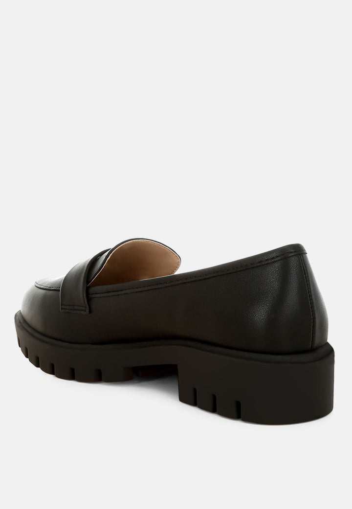 peridot faux leather chunky loafers#color_black