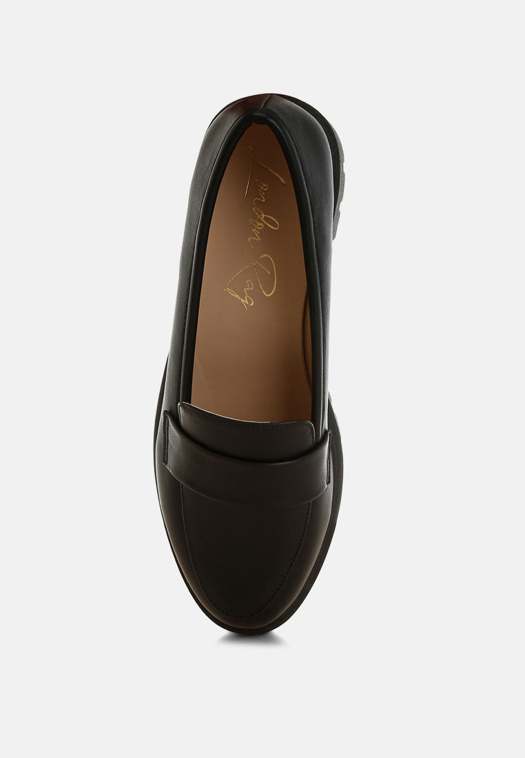 peridot faux leather chunky loafers#color_black