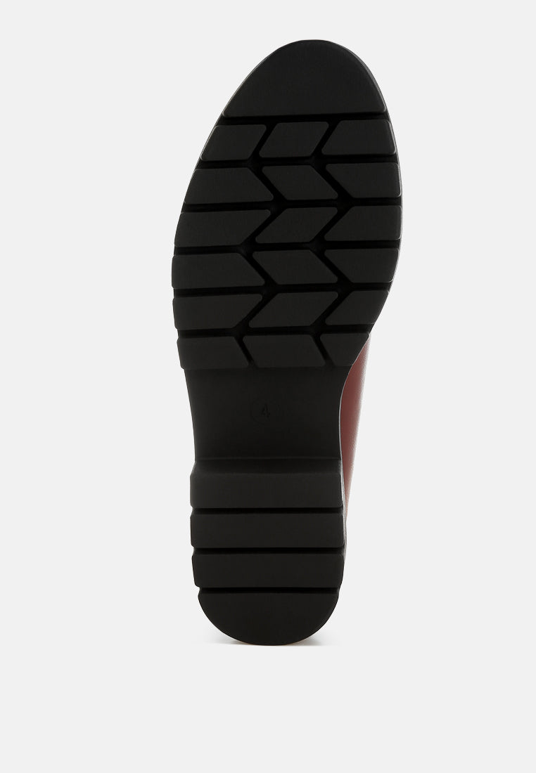 peridot faux leather chunky loafers#color_burgundy