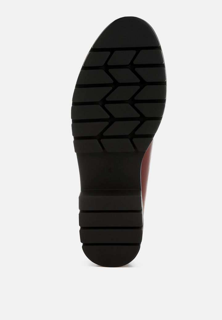 peridot faux leather chunky loafers#color_burgundy