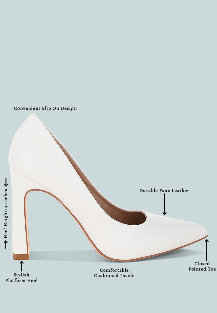 faux leather pumps by ruw#color_white