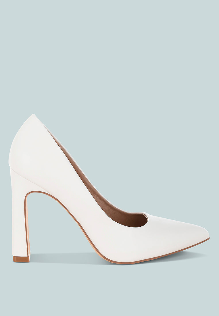 faux leather pumps by ruw#color_white