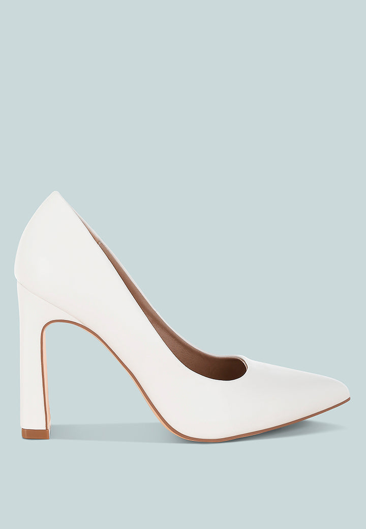 faux leather pumps by ruw#color_white