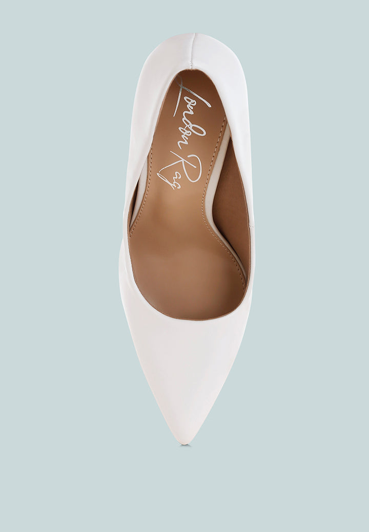 faux leather pumps by ruw#color_white