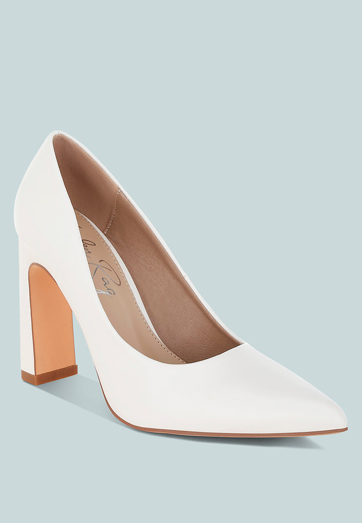 faux leather pumps by ruw#color_white