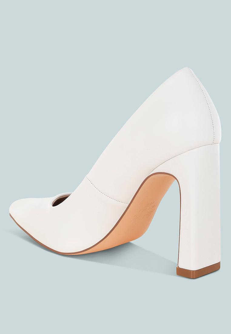 faux leather pumps by ruw#color_white