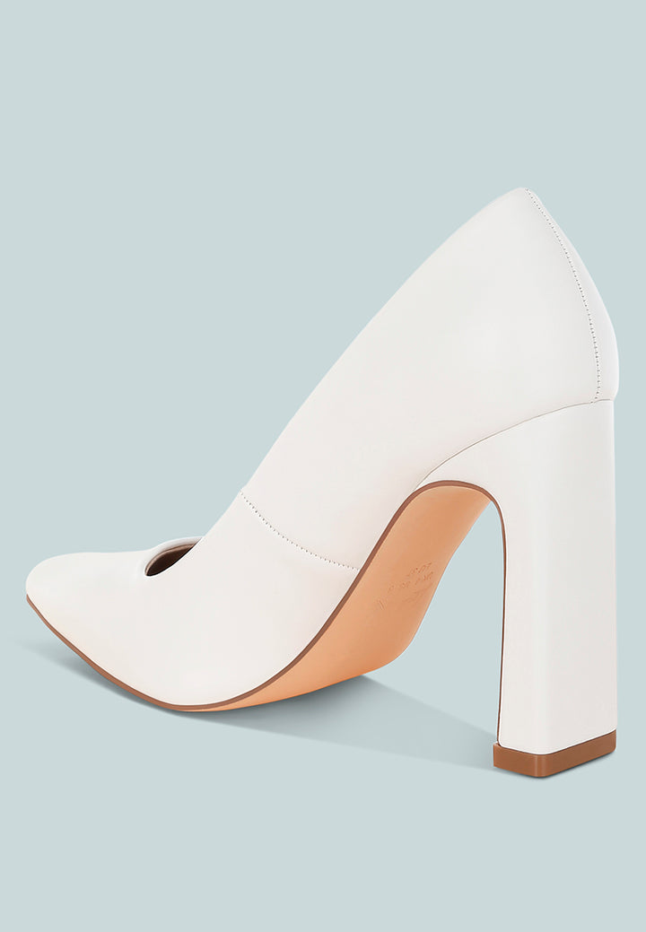 faux leather pumps by ruw#color_white