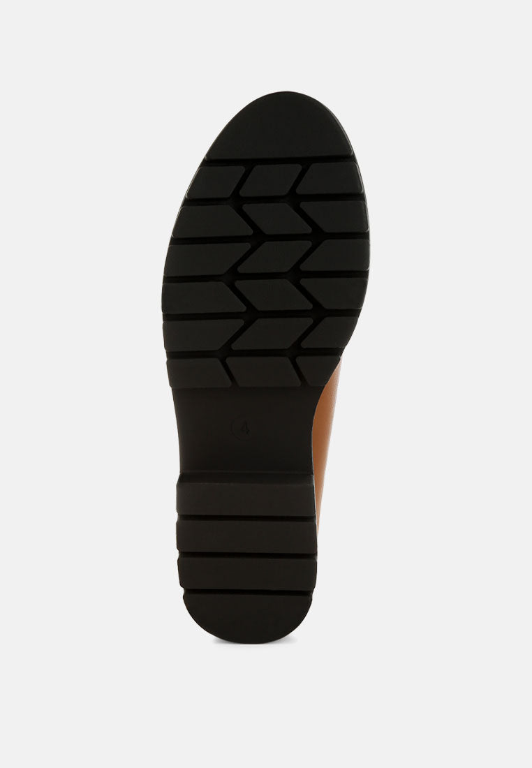 peridot faux leather chunky loafers#color_tan